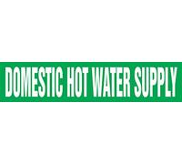 Accuform RPK291STB Snap Tite"DOMESTIC HOT WATER SUPPLY" Pipe Marker for 1-1/2" to 2" OD Pipe, 9" H x 1 1/2" L x 8" W, White on Green