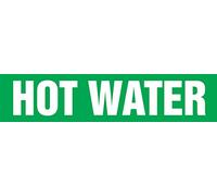 Accuform RPK425STC Snap Tite"HOT WATER" Pipe Marker for 2-1/4" to 3" OD Pipe, 14" H x 2" L x 12" W, White on Green
