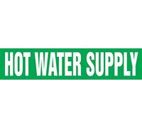 Accuform RPK433STA Snap Tite"HOT Water Supply" Pipe Marker for 3/4" to 1-1/4" OD Pipe, 6" H x 3/4" L x 8" W, White on Green