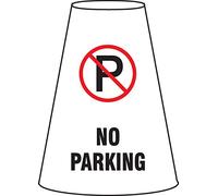 Accuform Signs FBC918E Vinyl Traffic Cone Cuff Sleeve, Legend"NO Parking" with Graphic, Red/Black on White