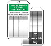 Accuform Signs MGT207CTP - Etiqueta de registro de inspección, leyenda "Emergency Shower & Eye Wash Test Record", 5.75 pulgadas de largo x 3.25 pulgadas de ancho x 0.000 pulgadas de grosor, cartulina