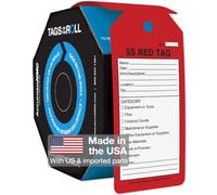 AccuformNMC 100 Tags by-The-Roll, 5S Red Tag, US Made OSHA Compliant Tags, Waterproof PF-Cardstock, Resists Tears, 6.25"x3", TAR162