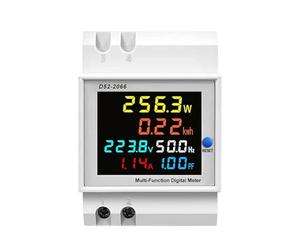 Accuracy D52-2066 - Medidor digital multifunción tipo riel, voltaje de CA, corriente, potencia, frecuencia, PF y medición de energía con 1% de precisión para uso industrial, laboratorio y doméstico