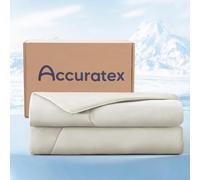 ACCURATEX Manta Refrescante 140x200 cm, ARC-Chill Q-MAX>0.45, Manta Fria para Personas, Alivia Sudores Nocturnos y Calor, Cooling Blanket Ultraligera Transpirable para Verano, Fácil Cuidado, Marfil