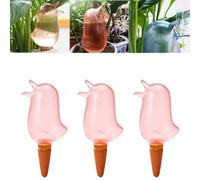 Accustomedi Birdie Type Automatic Flower Waterer,Self-Watering Bird,Self Watering Planter Insert,Terracotta Watering Spikes,Automatic Plant Waterer Indoor (3pcs red)