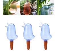 Accustomedi Birdie Type Automatic Flower Waterer,Self-Watering Bird,Self Watering Planter Insert,Terracotta Watering Spikes,Automatic Plant Waterer Indoor (3pcs blue)