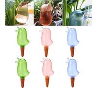 Accustomedi Birdie Type Automatic Flower Waterer,Self-Watering Bird,Self Watering Planter Insert,Terracotta Watering Spikes,Automatic Plant Waterer Indoor (6pcs mixed)