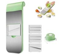 Accustomedtoit - Cortador de verduras multifuncional, juego de cortes de verduras, preparación de comidas esenciales para el hogar y utensilios de cocina para tiras de patatas, rallador de queso (3