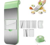 Accustomedtoit - Cortador de verduras multifuncional, juego de cortes de verduras, preparación de comidas esenciales para el hogar y utensilios de cocina para tiras de patatas, rallador de queso (5