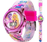 Accutime Barbie Dreamtopia - Reloj Digital para niños, Pantalla LCD Colorida, Luces Intermitentes Multicolor, diseño Divertido Dreamtopia, Correa Duradera y cómoda, Rosado, Reloj de Pulsera Digital