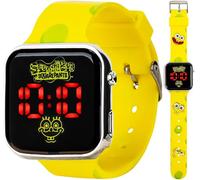 Accutime Bob Esponja Squarepants - Reloj LED para niños, Correa Amarilla Brillante, Pantalla Digital Alegre, fácil de Leer, Duradero y Listo para Regalo, Reloj LED Bob Esponja, Moderno