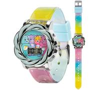 Accutime Care Bears - Reloj LCD para niños con Bisel de Remolino, Correa degradada Impresa inversa, Pantalla Digital Divertida, Ideal para el Tiempo de Aprendizaje, Correa Ajustable, diseño Colorido