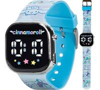 Accutime Cinnamoroll - Reloj Infantil con Pantalla LED, Caja Cuadrada, Correa de plástico Ajustable, Lata Coleccionable, niñas Que aman los Personajes Lindos, Blanco, Cinnamoroll