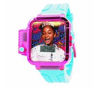 Accutime Nickelodeon That Girl Lay Lay Lay - Reloj de pulsera digital de cuarzo con pantalla LCD rosa intenso con linterna, correa verde turquesa para niñas, niños y niños (modelo: LAY4030AZ), Verde,