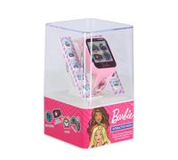 Accutime Reloj inteligente infantil Barbie, reloj infantil con cámara selfie, foto y video, cronómetro, 6 juegos, 3 fondos, 10 diales, dictador, rastreador de fitness, reloj, despertador, rosa