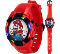 Accutime Reloj Super Mario: ¡Rock a Red Timepiece Like Mario! (a Partir de 3 años), Rojo -, Reloj de Pulsera Digital para niños