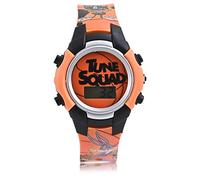 Accutime Space Jam SPJ4034AZ - Reloj digital para niños, luz LED intermitente, pantalla LCD, reloj para niños y niñas, correa de plástico en color naranja, Naranja, Reloj de pulsera digital