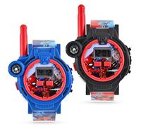 Accutime Spiderman Kids Rechargeable Walkie Talkie Watch Set - 2 Way Radio Watches, LED Flashlight, Compass, Toy Watches for Boys, Girls, Fans of Spiderman