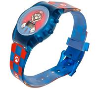 Accutime Super Mario Bros - Reloj LCD para niños con correa a cuadros