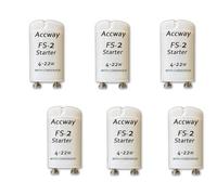 Accway (6 unidades) FS-2 Arrancador fluorescente con condensador para tubo fluorescente lineal de precalentamiento de 4 W, 22 W, bombilla circular, 110 V-130 V