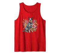 ACD Hunting Vintage Flowers Floral Australian Cattle Dog Mom Camiseta sin Mangas