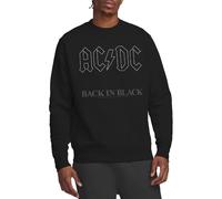 ACDC Back in Black Crew Sweatshirt Sudadera, Negro, XXL Unisex Adulto