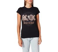 AC/DC Rock Or Bust Camiseta, Gris (Black Black), L para Mujer