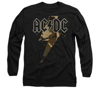 ACDC Camo Bolt Mens Long Sleeve T Shirt Camiseta, Gris Oscuro, XL Unisex Adulto