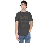 ACDC Rock Label T Shirt Camiseta, Gris Oscuro, L Unisex Adulto