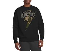 ACDC Camo Bolt Crew Sweatshirt Sudadera, Negro, M Unisex Adulto