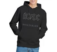 ACDC Back in Black Hoodie Sudadera con Capucha, Negro, XXL Unisex Adulto