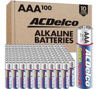 ACDelco 100-Count Triple AAA Batteries, Maximum Power Super Alkaline Battery, 10-Year Shelf Life, Reclosable Packaging