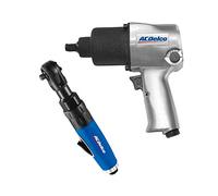 ACDelco ANI405A-NK1 - Llave de impacto neumática de doble martillo de 5 velocidades de 5 velocidades y llave de trinquete de 3/8 pulgadas