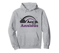 Ace and Ansiious Asexual Pride LGBTQ Rainbow Funny Ansiedad Sudadera con Capucha