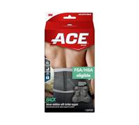 ACE Brand Deluxe - Estabilizador de espalda con soporte lumbar, neopreno perforado que te mantiene fresco y tu piel seca, sistema de doble correa, almohadilla de madera reposicionable, transpirable,