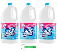 Ace Candeggina Classica - 3 blanqueadores para superficies y ropa (3 L, incluye llavero Beni Culinari gratuito)