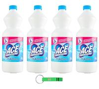 Ace Candeggina Classica - Líquido blanqueador para superficies y ropa (4 unidades, 1 litro, incluye llavero Beni Culinari gratuito)