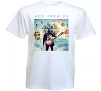 Ace Frehley v9 T-Shirt Hard Rock Heavy Metal White M
