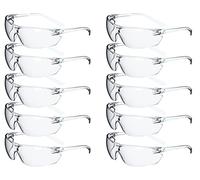ACE Gafas de protección laboral FL-15G - EN 166 y protección UV - Gafas de trabajo - Tintadas - Paquete de 10