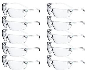 ACE Gafas de protección laboral FL-15G - EN 166 y protección UV - Gafas de trabajo - Tintadas - Paquete de 10
