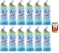 ACE Glitter Gel Profumato Brezza Marina - Limpiador de inodoro perfumado, efecto extra brillante gracias a la purpurina, 12 x 700 ml + Polpa italiana Gourmet 400 g