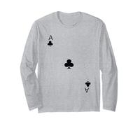 Ace of Clubs - Divertidos Disfraces de Halloween fáciles en la Parte Delantera y Trasera Manga Larga