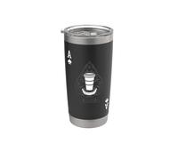 Ace Of Cups Tarot Café Barista Jugando a las cartas Latte Vaso térmico de acero inoxidable de doble pared
