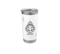Ace Of Cups Tarot Café Barista Jugando a las cartas Latte Vaso térmico de acero inoxidable de doble pared