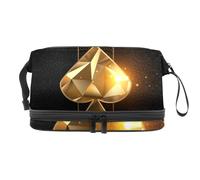 Ace of Spades - Bolsa de cosméticos de doble capa para mujeres y niñas, neceser de viaje para maquillaje, bolsa organizadora con compartimento para brochas, multicolor, 27x15x14 cm/10.6x5.9x5.5 in,