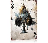 Ace of Spades Lucky Card Metal Art 8 X 12 in