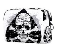 Ace of Spades - Neceser grande con calavera para mujer, neceser de viaje, bolsa organizadora de maquillaje con cremallera, multicolor, 18.5x7.5x13cm/7.3x3x5.1in, Neceser