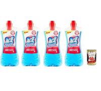 ACE Pavimenti - Limpiador de suelos higiénico, sin lejía, elimina el 99,9% de la suciedad del suelo, 4 x 1 L + Polpa italiana Gourmet 400 g