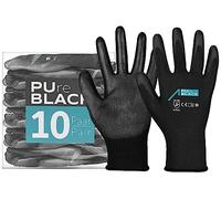 ACE PUre Black 10 pares de guantes de trabajo - delicados y robustos - para el trabajo - EN 388/21420 - Negro - 11/2XL