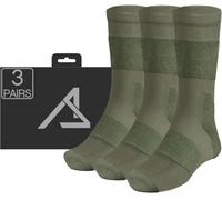ACE Schakal Calcetines funcionales - 3 pares de calcetines de senderismo con lana merino y acolchado anti-ampollas - calcetines de trekking para senderismo - verde - 44.5-46